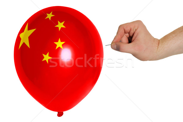 Bursting balloon colored in  national flag of china    Stock photo © vepar5