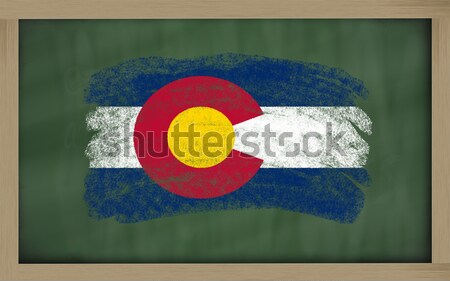 flag of US state of colorado on blackboard painted with chalk Stock photo © vepar5