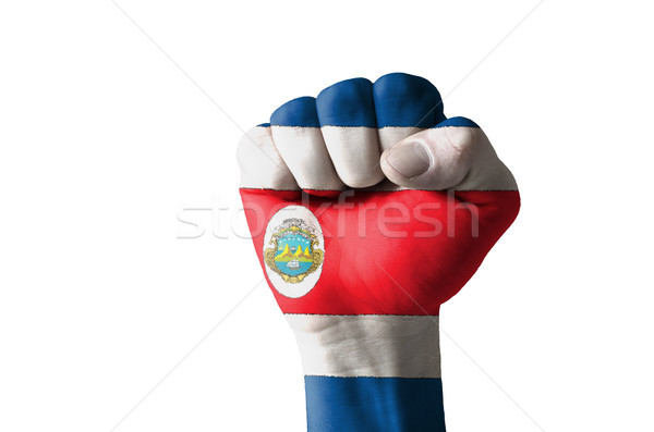 Yumruk boyalı renkler Kostarika bayrak düşük Stok fotoğraf © vepar5