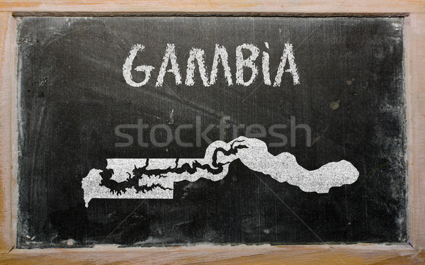 Gliederung Karte Gambia Tafel Zeichnung gezeichnet Stock foto © vepar5