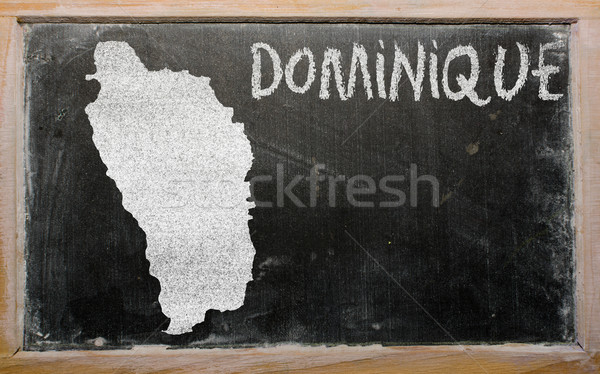 outline map of dominica on blackboard  Stock photo © vepar5