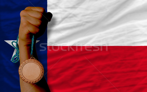 Bronze medal for sport and  flag of american state of texas    Stock photo © vepar5