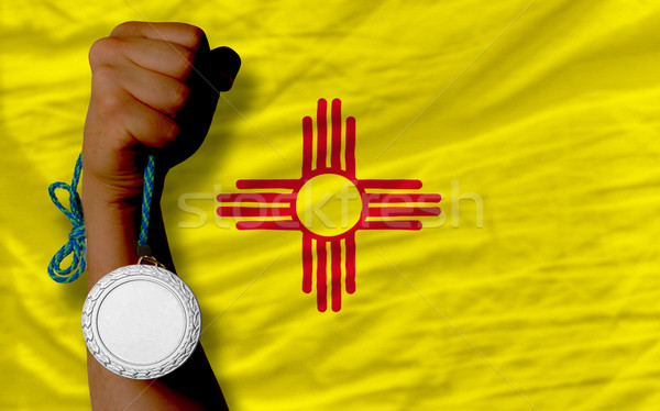 Prata medalha esportes bandeira americano Novo México Foto stock © vepar5