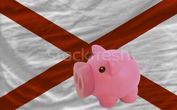 Schweinchen reichen Bank Flagge Alabama Stock foto © vepar5
