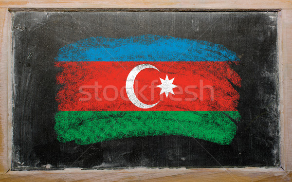 Foto stock: Bandeira · Azerbaijão · lousa · pintado · giz · cor