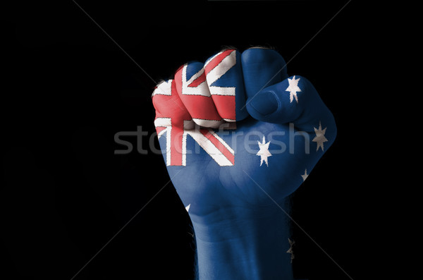 ököl festett színek Ausztrália zászló alacsony Stock fotó © vepar5