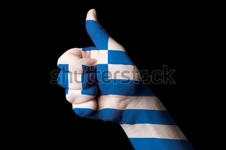 greece national flag thumb up gesture for excellence and achieve Stock photo © vepar5
