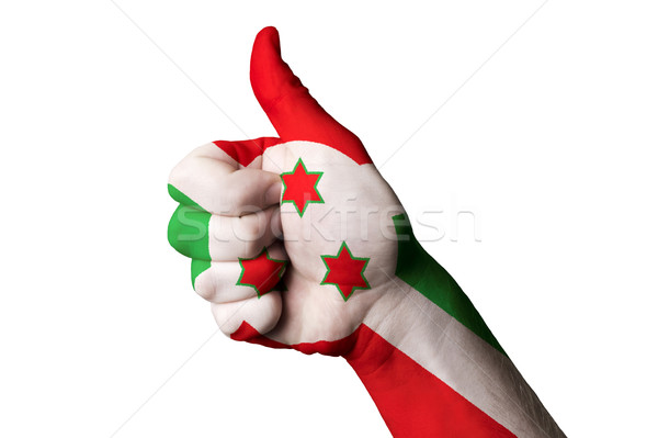 Burundi bandeira polegar para cima gesto excelência Foto stock © vepar5