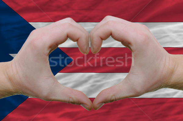 Hart liefde gebaar handen vlag tonen Stockfoto © vepar5