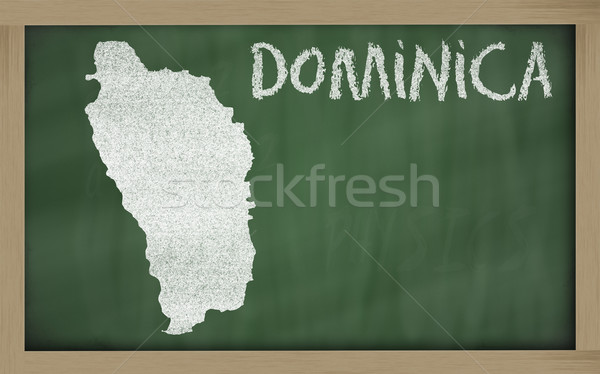 Foto stock: Mapa · Dominica · lousa · desenho