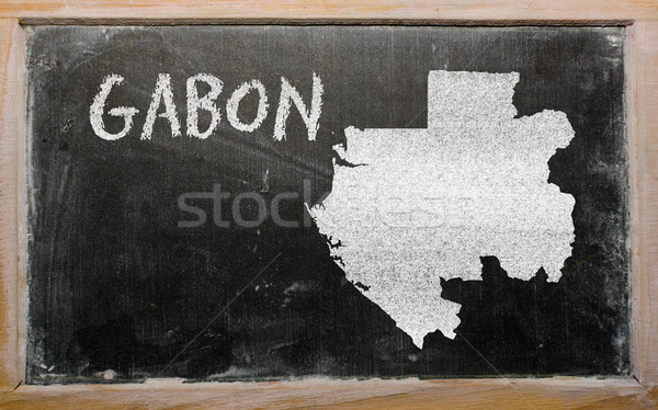 [[stock_photo]]: Carte · Gabon · tableau · noir · dessin