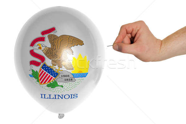 Bursting balloon colored in  flag of american state of illinois  Stock photo © vepar5