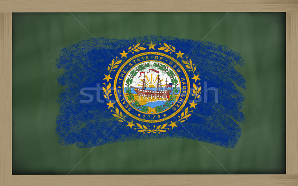 flag of us state of new hampshire on blackboard painted with cha Stock photo © vepar5