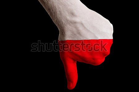 Lengyelország zászló hüvelykujjak lefelé kézmozdulat kudarc Stock fotó © vepar5