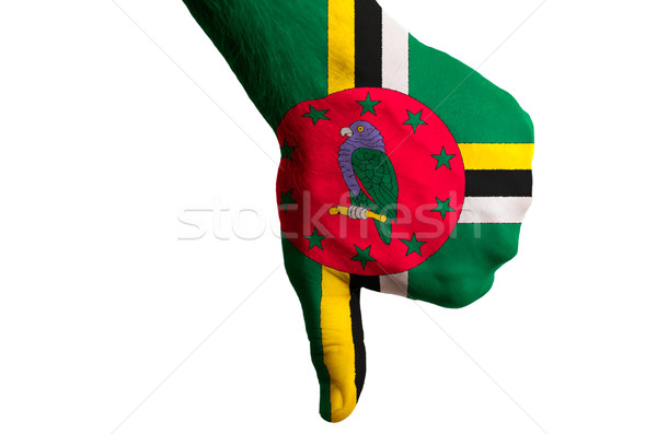 Dominica bandeira para baixo gesto falha Foto stock © vepar5