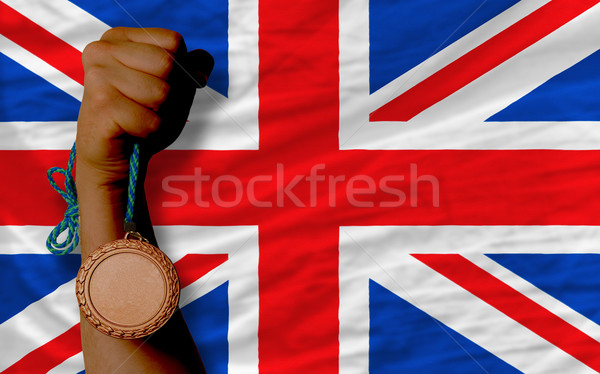 Bronze medal for sport and  national flag of united kingdom    Stock photo © vepar5