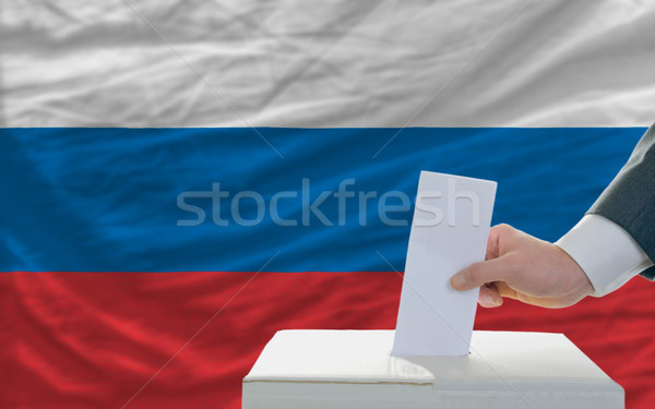 man voting on elections in russia Stock photo © vepar5