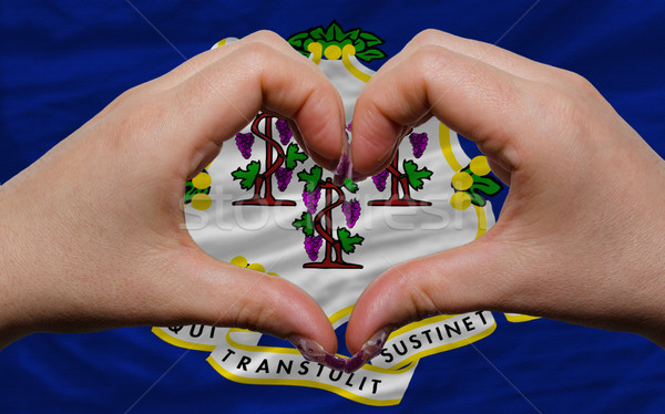 over american state flag of connecticut showed heart and love ge Stock photo © vepar5