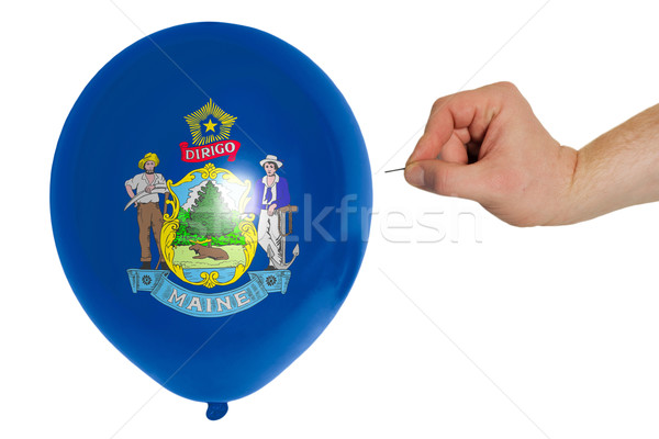 Bursting balloon colored in  flag of american state of maine    Stock photo © vepar5