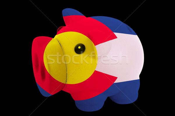 piggy rich bank in colors flag of american state of colorado   f Stock photo © vepar5