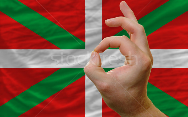 ok gesture in front of basque national flag Stock photo © vepar5