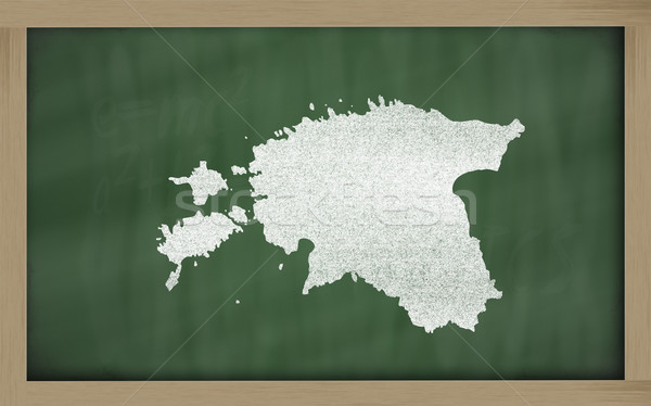 outline map of estonia on blackboard  Stock photo © vepar5