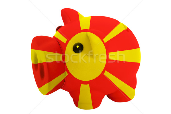 piggy rich bank in colors  national flag of macedonia    for sav Stock photo © vepar5