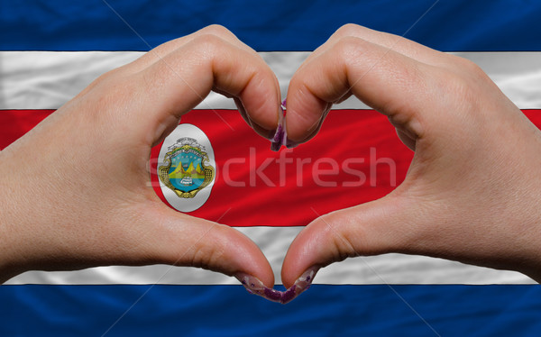 Bandeira Costa Rica coração amor gesto mãos Foto stock © vepar5