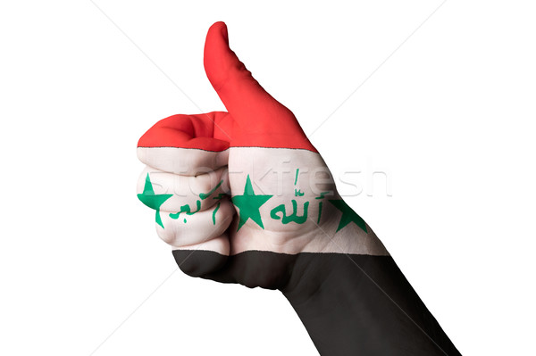 iraq national flag thumb up gesture for excellence and achieveme Stock photo © vepar5