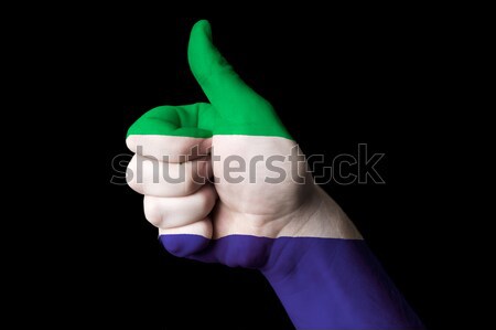 Bandeira polegar para cima gesto excelência mão Foto stock © vepar5