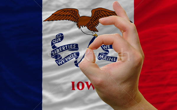 ok gesture in front of iowa us state flag Stock photo © vepar5