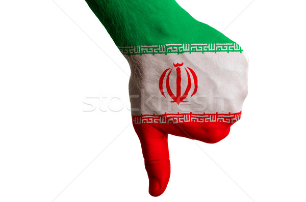 Iran banderą w dół gest brak Zdjęcia stock © vepar5