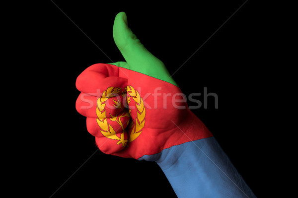 Eritreia bandeira polegar para cima gesto excelência Foto stock © vepar5
