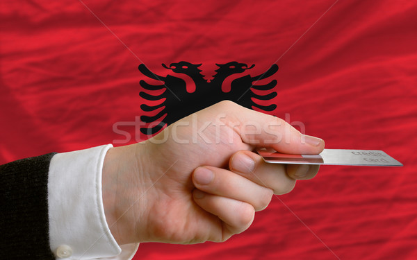 Stockfoto: Kopen · creditcard · Albanië · man · uit