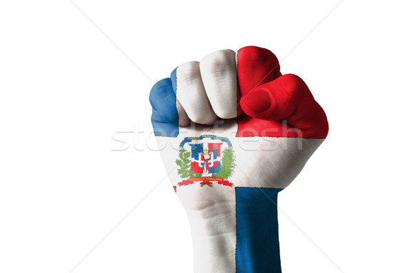 ököl festett színek Dominika zászló alacsony Stock fotó © vepar5