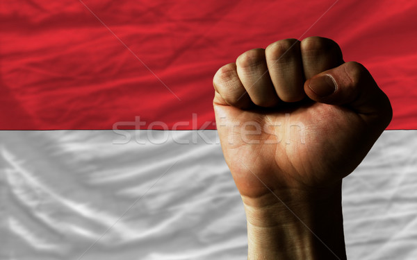 Hard fist in front of indonesia flag symbolizing power Stock photo © vepar5