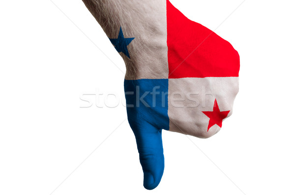 panama national flag thumb down gesture for failure made with ha Stock photo © vepar5