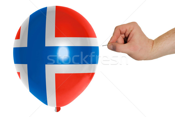 Bursting balloon colored in  national flag of norway    Stock photo © vepar5