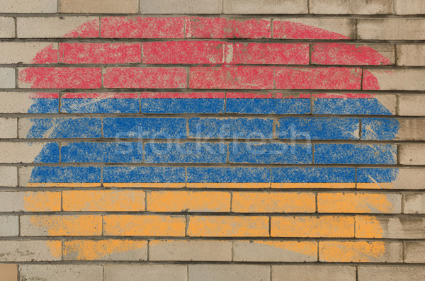 flag of armenia on grunge brick wall painted with chalk   Stock photo © vepar5
