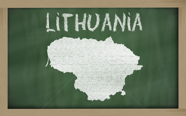 outline map of lithuania on blackboard  Stock photo © vepar5