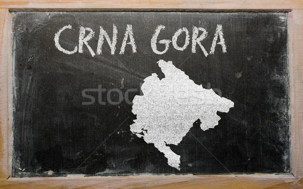 outline map of montenegro on blackboard  Stock photo © vepar5