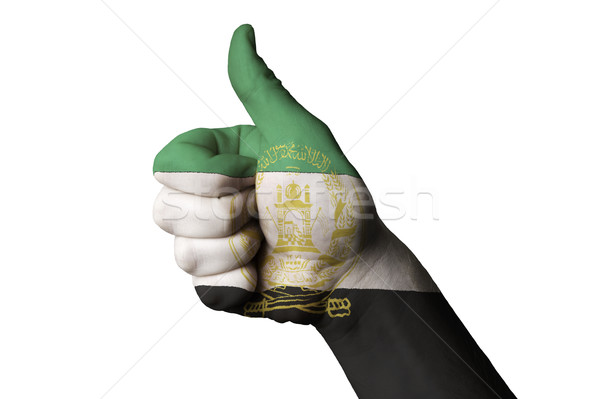 afghanistan national flag thumb up gesture for excellence and ac Stock photo © vepar5