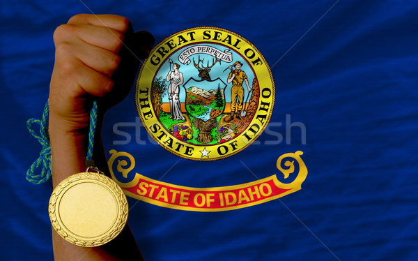 Gold medal for sport and  flag of american state of idaho    Stock photo © vepar5