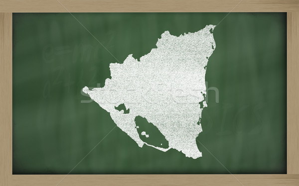 outline map of nicaragua on blackboard  Stock photo © vepar5