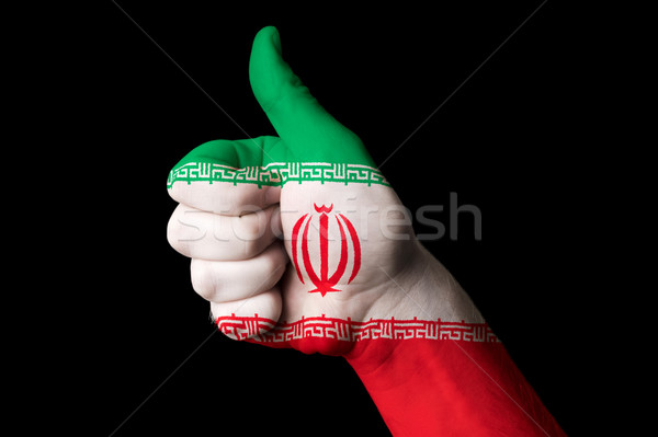 iran national flag thumb up gesture for excellence and achieveme Stock photo © vepar5