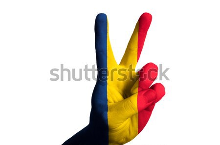 Vietnam bandera dos dedo hasta gesto Foto stock © vepar5
