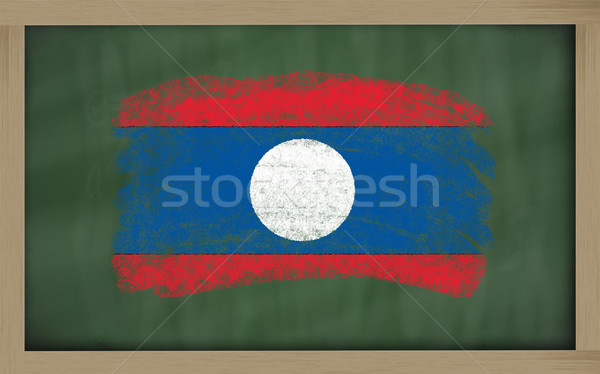 Zászló Laosz iskolatábla festett kréta szín Stock fotó © vepar5