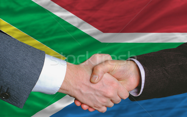 Imprenditori stretta di mano bene affrontare Sudafrica due Foto d'archivio © vepar5