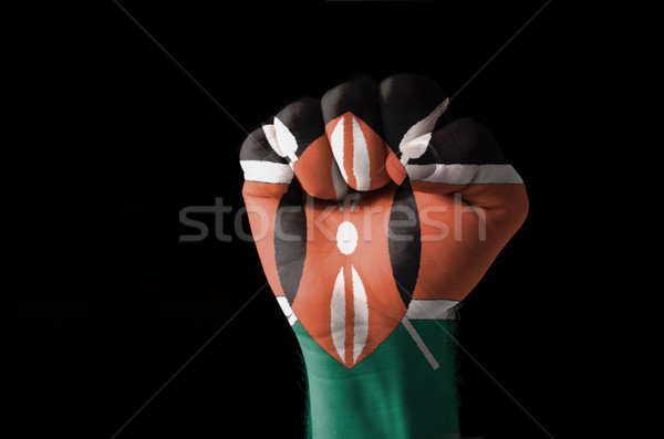 Yumruk boyalı renkler Kenya bayrak düşük Stok fotoğraf © vepar5