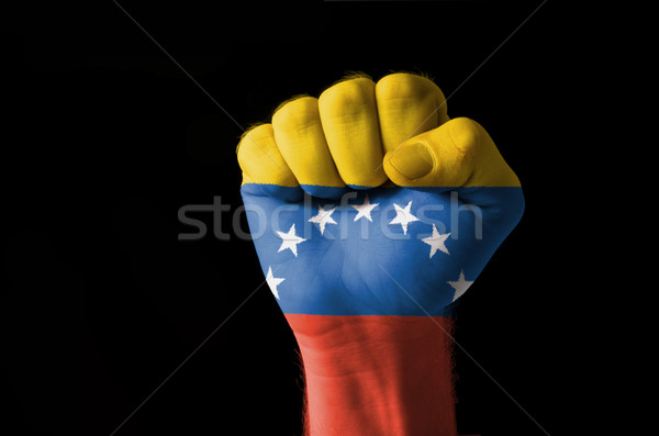 Yumruk boyalı renkler Venezuela bayrak düşük Stok fotoğraf © vepar5